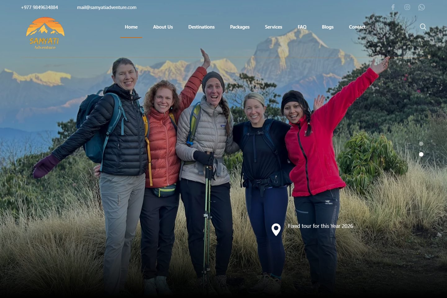 Samyati Adventure website