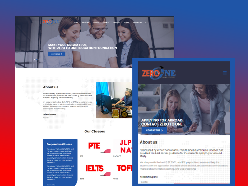 Zero to One Education website